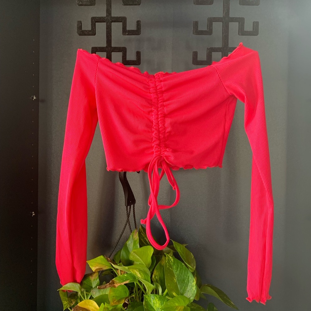 ASOS hot pink crop top